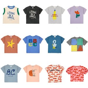 T -shirts Bobo Childrens T -shirt Spring zomer InsStyle babyjongens en meisjes casual cartoon korte mouw top 111y 230427