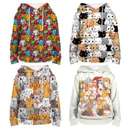 T-shirts Garçons Filles Neko Atsume Cat 3D Print Hoodies Enfants Japon Cartoon Sweatshirts Tops Toddler Enfants Pulls Outwears Sudadera 230628
