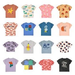 T -shirts Children's Ins Style 2023 Spring BC -serie Summer Boy Girl Cotton Ademvol korte mouw gedrukt 230301