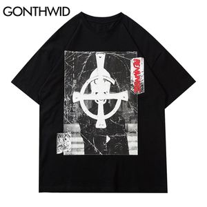 T-shirts Creative Distressed Imprimer À Manches Courtes T-shirts Chemises Hommes Hip Hop Harajuku Casual Coton Streetwear D'été Tops 210602