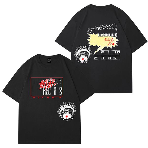 Tshirts Designer Men American Trendy Brand Instagram High Street Creative Print Hip Hop Casual Versatile Men et femme Round Coure Cou Short T-shirt Hell Star