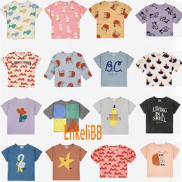 T -shirts enkelibb BC Kids Summer Short Sleeve T -shirt Toddler -merk T -shirt 23SS Girls Boys Designer Design Katel Toepjes 230427