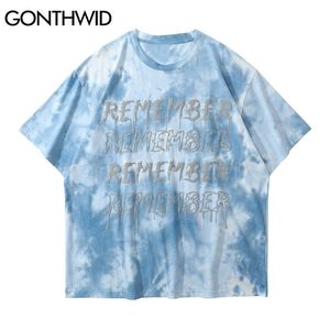 T-shirts Hip Hop Harajuku Casual Tie Dye Streetwear T-shirts Chemises Mode Été Coton À Manches Courtes T-Shirts Tops 210602