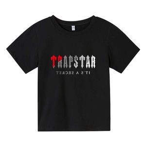 Tshirts Kids Summer Trend Brand Trap Star Fashion Fashion Short Sleeve 314 ans Boys Girls Sports Streetwear Tops Children Clothing 240411