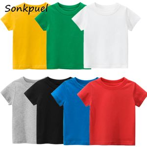 T -shirts kinderen t -shirt tops babyjongen katoenen korte mouw meisjes kinderen basic kleur kleding jongens T -hoogwaardige 230427