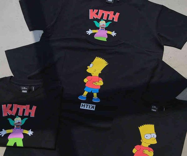 T-shirts Men039s marque de mode kith co marque animation Simpsons un t-shirt imprimé clown haut à manches courtes 7FS84030067