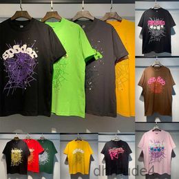 T-shirts Sp5der Hommes Femmes T-shirts de haute qualité Mode Lettre Cadre Imprimé Noir Rose Hommes Spider T-shirt Coton Casual Tees MT7S AAGS OPAH UJTW