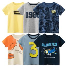 T-shirts d'été vêtements pour enfants feuille lettre imprimer vêtements pour enfants garçons à manches courtes t-shirt couverture en coton t-shirts goutte 230322