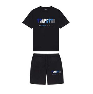 T-shirts d'été TRAPSTAR T-shirt en coton imprimé Shorts Ensembles Streetwear Survêtement Sportswear Trapstar T-shirts et costumes Motion design 77ess