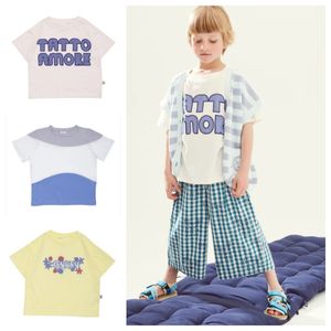 T -shirts Wyn Childrens Short Sleeveved Cotton Top Boys en Girls Ademende Sweatabsorbing 230427