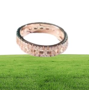 Tshou Classic 925 S Silver Round Zirkon Wedding Ring voor vrouwen met twee kleuren54165558827337