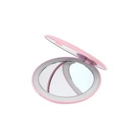TSHOU613 Mini miroir cosmétique de maquillage circulaire éclairé par LED pliable 10X grossissant miroirs d'éclairage ronds voyage compact U2JD 240123