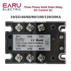 TSR SSR-10DA SSR-40DA SSR 25A 60A 80A 100A Drie fase SSR Solid State Relay DC Control AC 480V 5-32V Input aluminium koellichaam