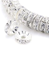 Tsunshine Composants 100pcs Rondelle Spacer Crystal Charms Perles en argent plaqué rèche tchèque perle lâche pour les bijoux faisant du bricolage 2681159