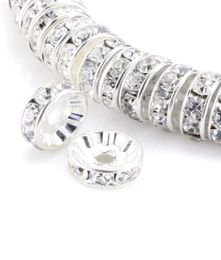 Tsunshine -componenten 100 stks Rondelle Spacer Crystal Charms Beads Silvertate Tsjechische strass losse kraal voor sieraden maken DIY 6767340