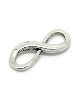 Tsunshine Composants Connecteur courbe latéralement lisse en métal argent Tone Infinity Symbole Perles de charme pour la fabrication de bijoux bricolage Bracele4855067