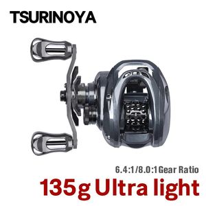 TSURINOYA 135g Ultralichte Baitcasting Visserij-reel GENIUS 50H ELF 50 6.5g Spool 6.4 1 8 1 Aas Finesse Light Game Casting Reel 240116