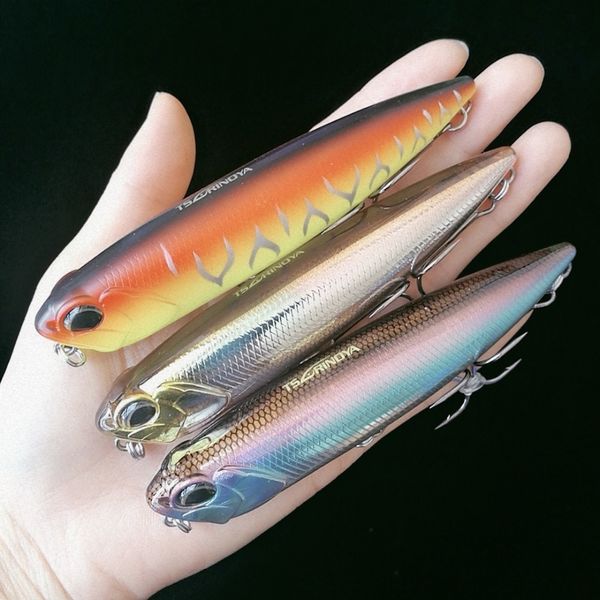 TSURINOYA 3pcs 110mm / 20.5g Stick Leurre de pêche Crayon flottant Longcast Shad Minnow 3D Yeux Artificiels Bait Bass 201102