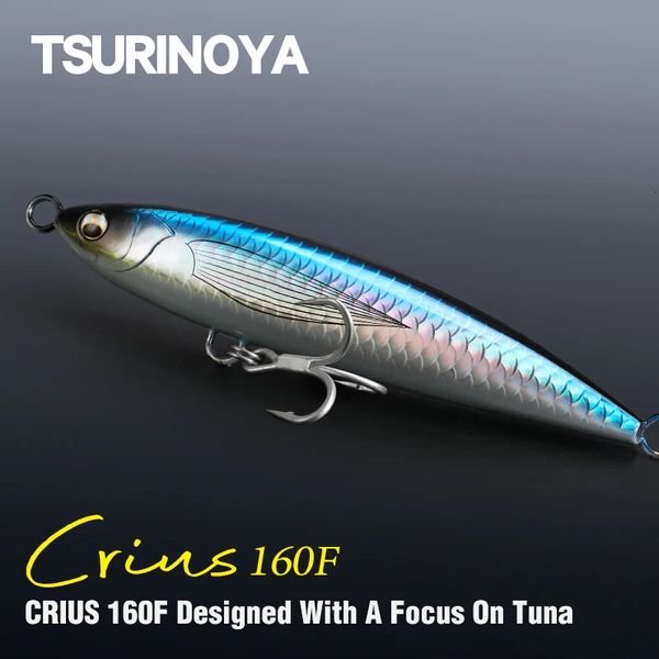 TSURINOYA Topwater crayon leurre de pêche 160mm 60g CRIUS 160F flottant appât artificiel dur appât pour GT leurres de pêche en mer 240306