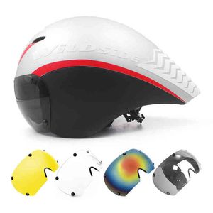 TT Cycling Helmet Lens Goggles Triathlon Tri Aero Road Bike Helmet Timetrial Race Bicycle Helm Men Casco Ciclismo Accessoires H220423