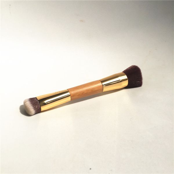 Serie TT El cepillo de contorno de bambú slenderizer - Cepillo de base de contorno de doble punta multifuncional - Pinceles de maquillaje de belleza Blender