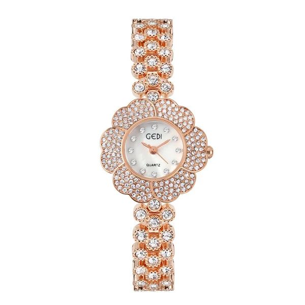 Tt_Womens simple lumière luxe haute couture fleur forme alliage bracelet petite exquise étanche montre à quartz montres cadeaux