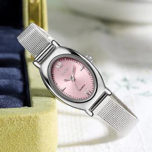 TT femmes simple lumière luxe haute qualité en acier inoxydable ovale compact exquis étanche montres à quartz