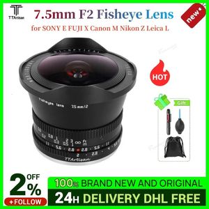 Objectif Fisheye grand Angle TTArtisan 75mm F2 APSC pour objectif de caméra E FUJI X M Z Leica L M43 240327