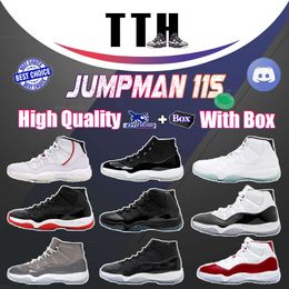 TTH Jumpman 11 Chaussures de basket-ball Hommes Femmes Cherry 11s Low Cement Grey DMP Cool Grey 25th Anniversary Bred Concord Yellow Snakeskin Baskets de sport pour hommes