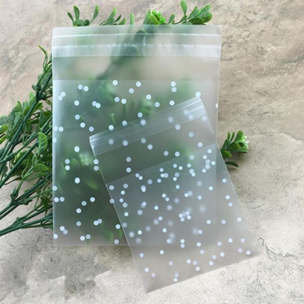 TTLIFE 100 Uds bolsas de celofán transparente de plástico bolsa de regalo de galletas de caramelo de lunares bolsa autoadhesiva DIY bolsas de celofán para fiesta 6343750