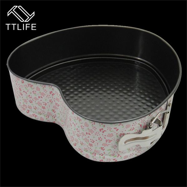 TTLIFE 3 uds patrón de flores molde antiadherente para hornear pasteles molde herramienta de decoración cuadrado redondo corazón hebillas inferiores vivas