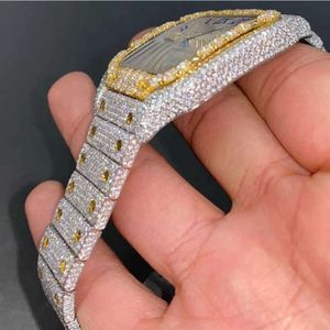 TTTQ Ajuste hecho a mano Pase Diamante Tter VVS Moissanite Diamante Iced Out Luxury MechaX0ZH