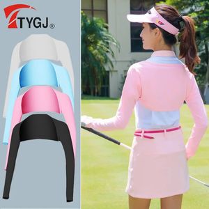 Ttygj Golf Sun Protection Manga de hielo Seda Sail para mujer Antiuv Cothing Estilo coreano Damas Wear 240416