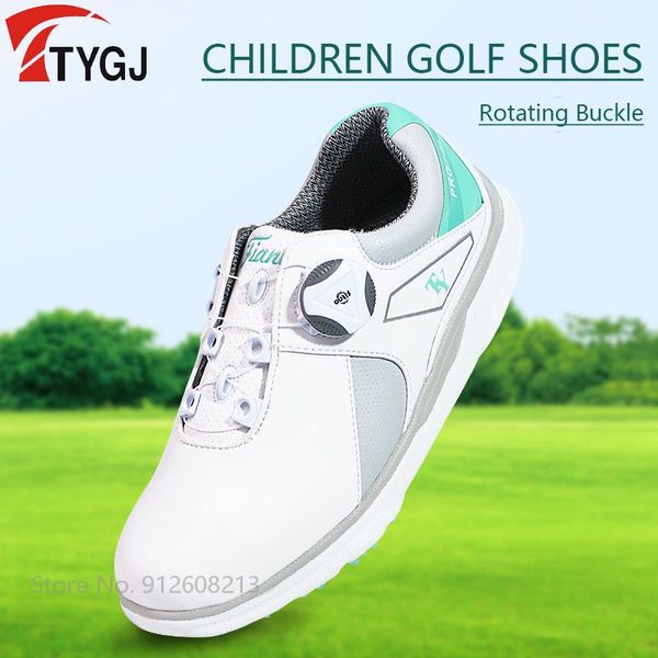 TTYGJ enfants imperméable Golf sport baskets garçons filles respirant chaussures de Golf bouton boucle parent-enfant chaussures anti-dérapant formateur