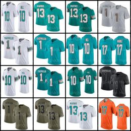 Tua Tagovailoa Tyreek Hill Jaylen Waddle Football Jersey Dan Marino Devon Achane Raheem Mostert Jevon Hollands Xavien Howard Andrew Van Ginkel Jalen Ramsey