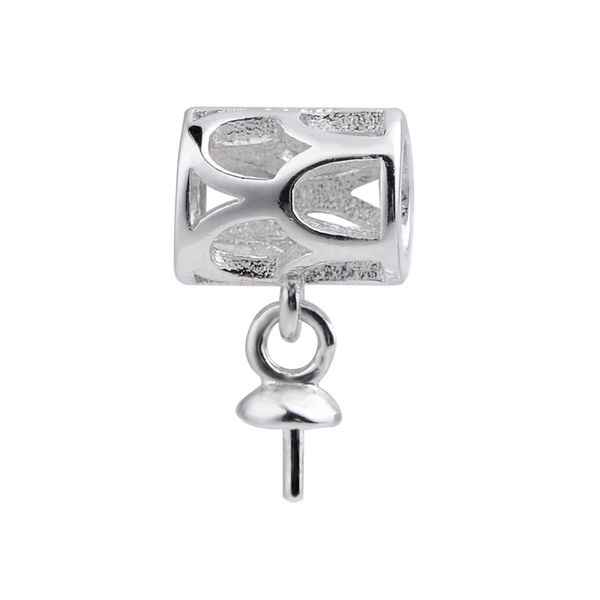 Tube Bails Résultats avec cheville 925 Sterling Silver Jewelry Making Pendentif Slider Connector Charms 10 Pièces