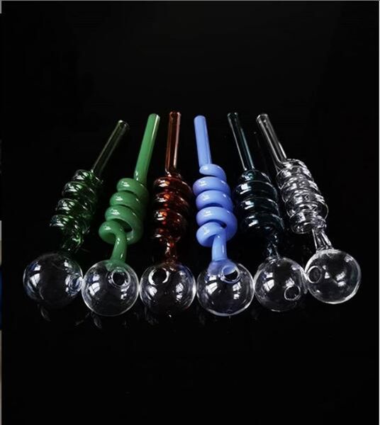 Tubo de vidrio grueso Quemador de aceite Tubo Bongs de agua Tubo Tubo de humo de tabaco Accesorios para fumar Bongs de agua Cachimbas Shisha Envío gratis