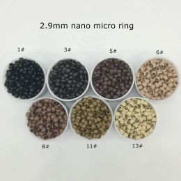 Tubos 3000 unids/lote negro 2,9*1,9*2,0mm nano micro anillos para extensiones de cabello Nano