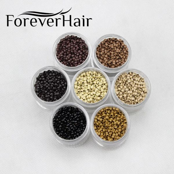 Tubes Forever Hair 1000 uds/botella anillo de extensión de cabello 3mm * 2mm * 2mm cuentas de cobre para cabello Nano anillo herramientas de extensión de cabello Micro cuentas