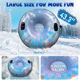 Tubos Anillo de esquí inflable PVC Tubo de trineo espesado tubería de nieve tubería de nieve de invierno con mango de nieve Racer de nieve duradero tablero de trineo de nieve