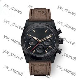 Tudorr Regarder la nouvelle marque empereur Tudorrr Watch Fashion Six Needle Tudorrr Black Quartz Belt Watch Men's Fashion Trend High End Designer Watches 5ba9