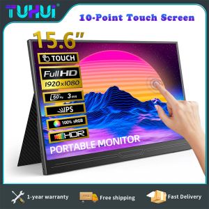 TUHUI 15.6 '' tactile portable Monitable Gaming 1080p FHD IPS USB-C HDMI Affichage de l'ordinateur