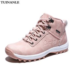 TUINANLE Mujeres Tobillo Bota de nieve Invierno Cálido Felpa Cuñas Plataforma de goma Faux Suede Lace Up Sexy Pink Ladies Shoes Botas Mujer Y200915 GAI GAI GAI