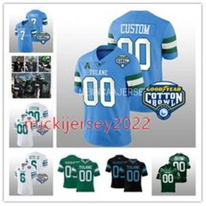 Tulane Green Wave Football Jersey 2 Shaadie Clayton-Johnson 61 Cameron Wire 5 Yulkeith Brown 10 Tahir Annoor 97 Maxie Baudoin IV Tulane Jersey Custom Stitched Mens
