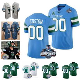 Tulane Green Wave Football Jersey College Matt Forte Michael Pratt Tyjae Spears Williams Clark Keys III Jackson Campeonato Azul 12 Justin Mcmillan Justin Ibieta