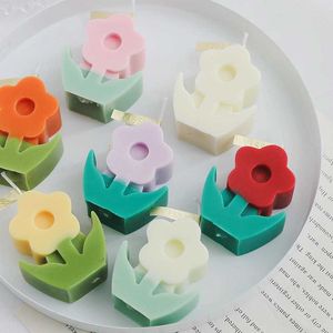 Vela de aromaterapia hecha a mano con forma de flor de tulipán, regalo de cumpleaños, adorno de escritorio para fiesta de boda, decoración del hogar