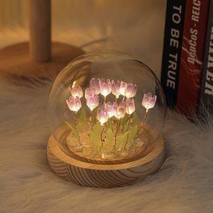 Tulip Night Light Battery bediende Bloemtafellamp LED Nachtlamp Licht Licht Simulatie Bloemmeubels Decoratie voor cadeaus voor thuisbureau