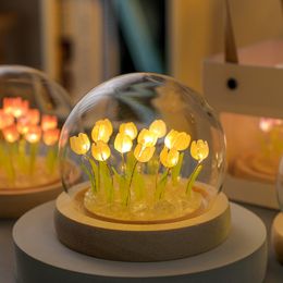 TULIP NACHT LICHT MULFEN Decoratie Simulatie Bloem Slaapkamer LED TAK LAMP 10 20 BULBS GLOBE KINDEREN GIRN PAAR VRIENDEN Geschenkbureau Moeder Verjaardag