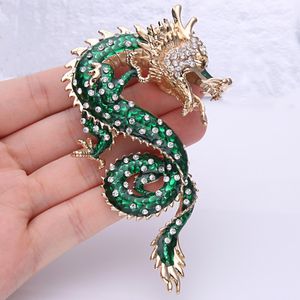 Tuliper-Broche de dragón para mujer, alfileres de animales, Broche de cristal esmaltado con diamantes de imitación, joyería de fiesta Unisex para hombre, moda coreana