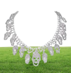 Tuliper Halloween Skull ketting voor vrouwen Crystal Rhinestone Choker Party Sieraden Accessoires Geschenken Iced Out Chain Chokers8522420